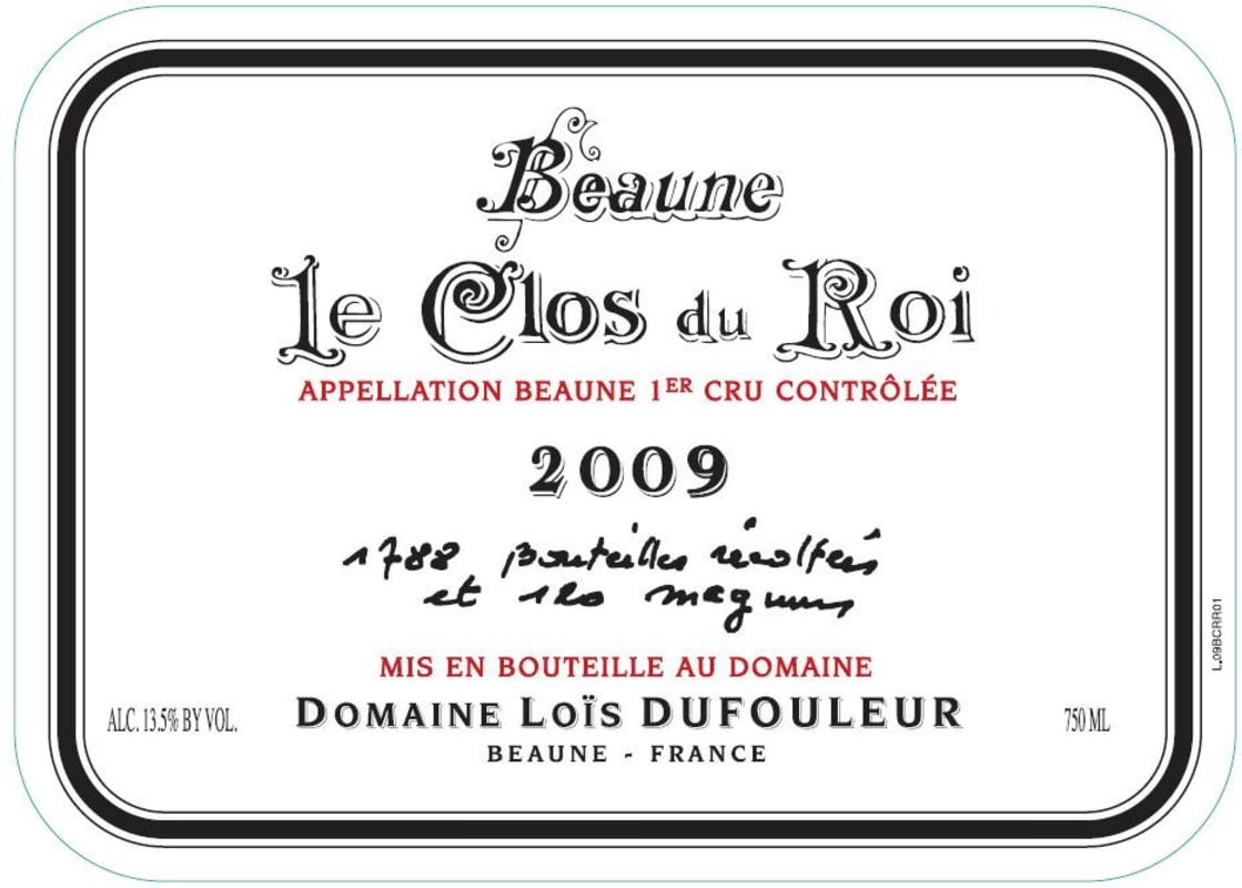 Domaine Lois Dufouleur Beaune le Clos du Roi Premier Cru 2009 Front Label