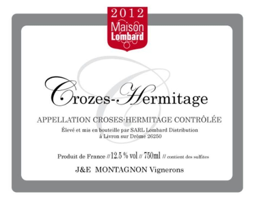 Domaine Lombard Crozes-Hermitage 2012 Front Label