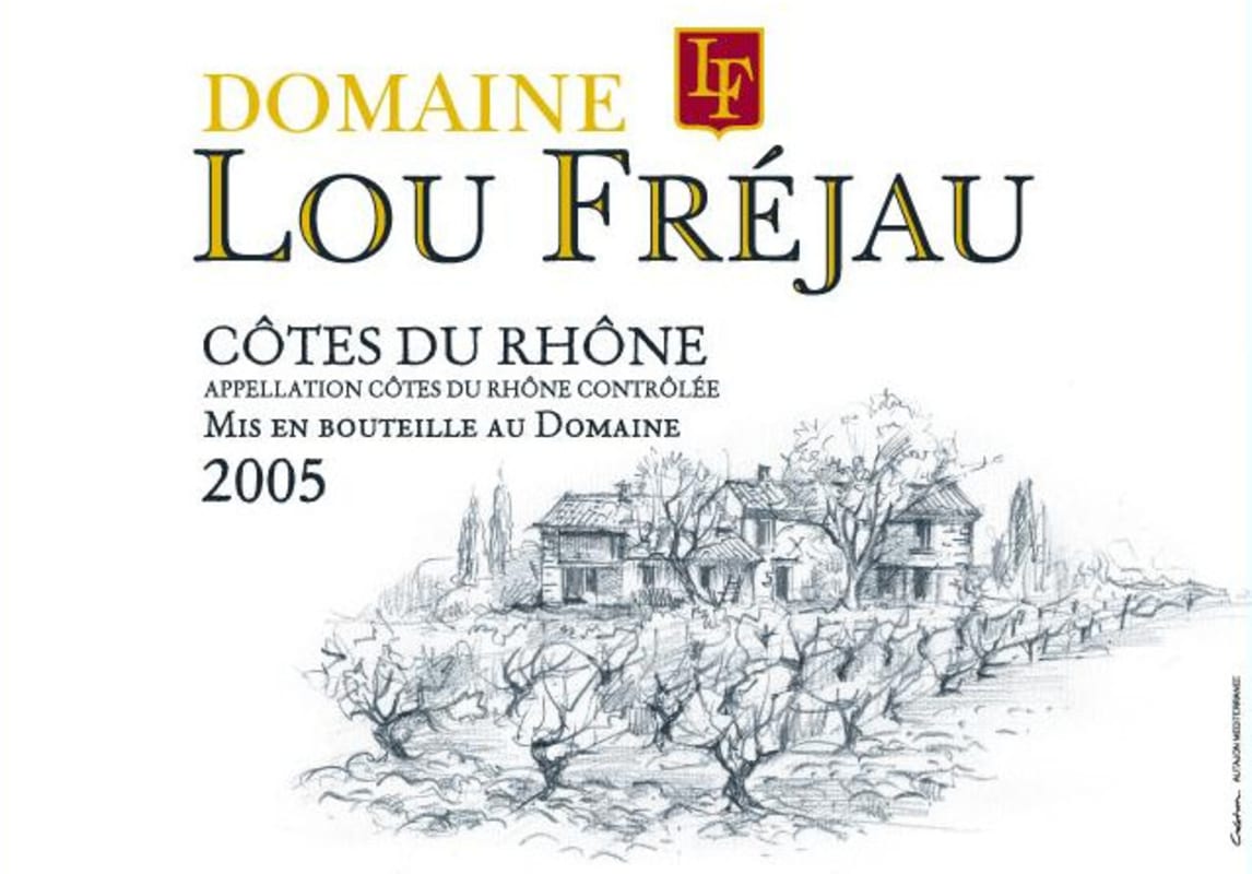 Domaine Lou Frejau Cotes du Rhone 2005 Front Label