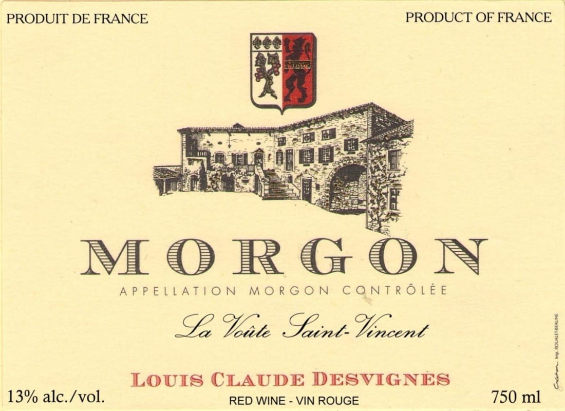 Domaine Desvignes Morgon La Voute Saint-Vincent 2014 Front Label