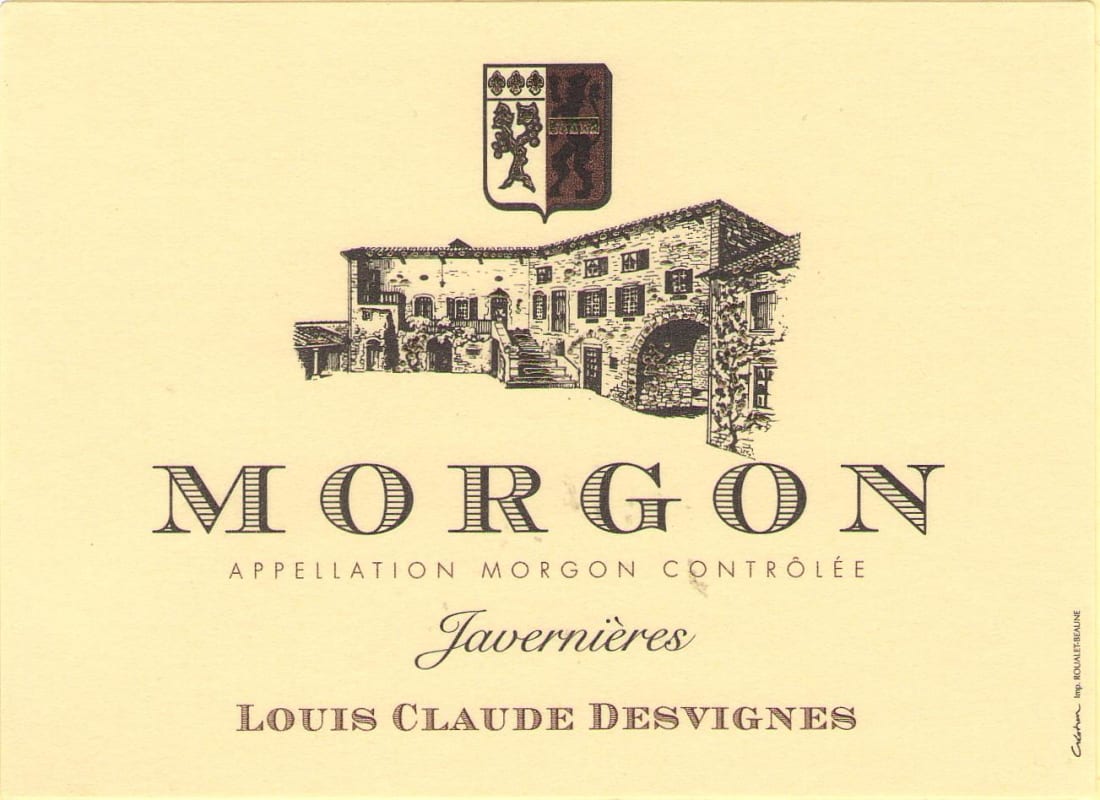 Domaine Desvignes Morgon Javernieres 2013 Front Label
