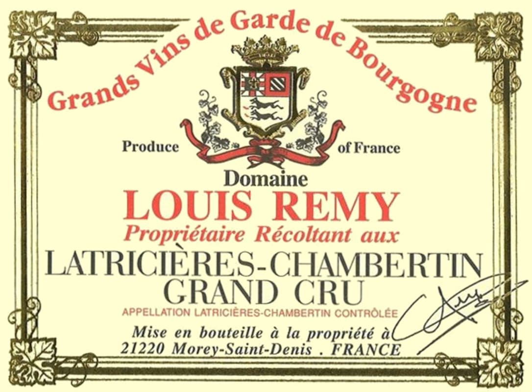Domaine Louis Remy Latricieres-Chambertin Grand Cru 2008 Front Label