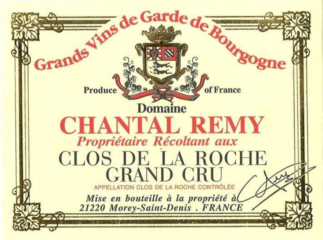 Domaine Louis Remy Clos de la Roche Grand Cru 2010 Front Label