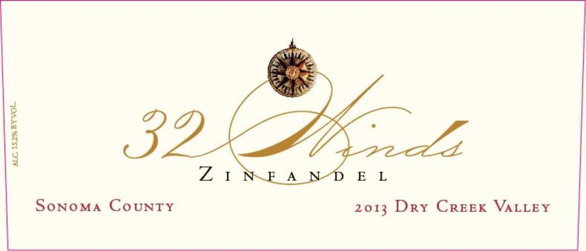 32 Winds Zinfandel 2013 Front Label