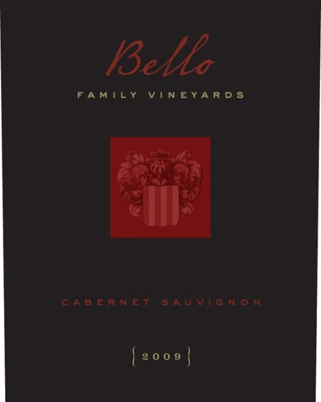 Bello Family Vineyards Cabernet Sauvignon 2009 Front Label