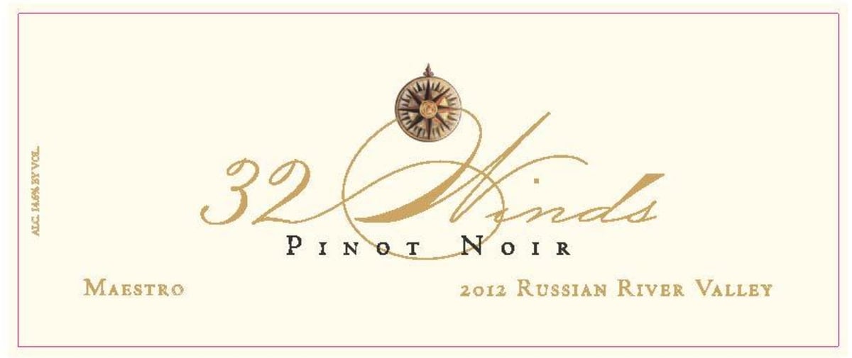 32 Winds Maestro Pinot Noir 2012 Front Label