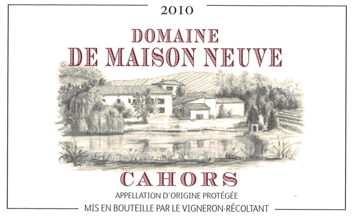 Domaine Maison Neuve Cahors 2010 Front Label