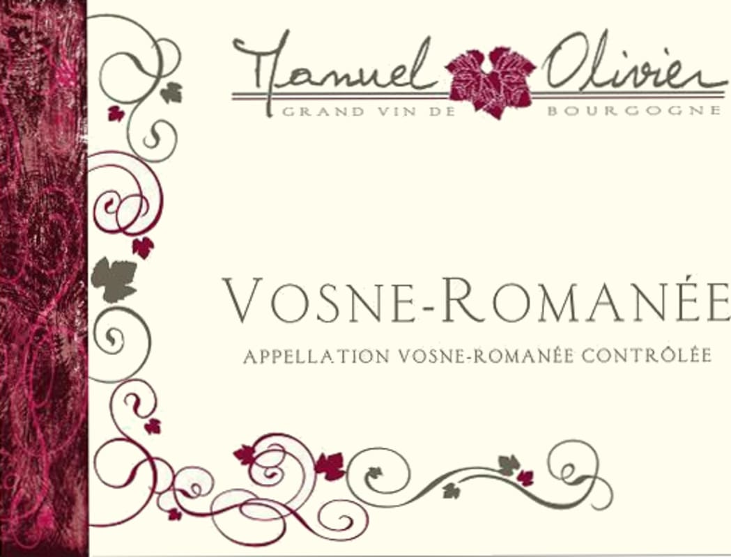 Domaine Manuel Olivier Vosne-Romanee 2012 Front Label