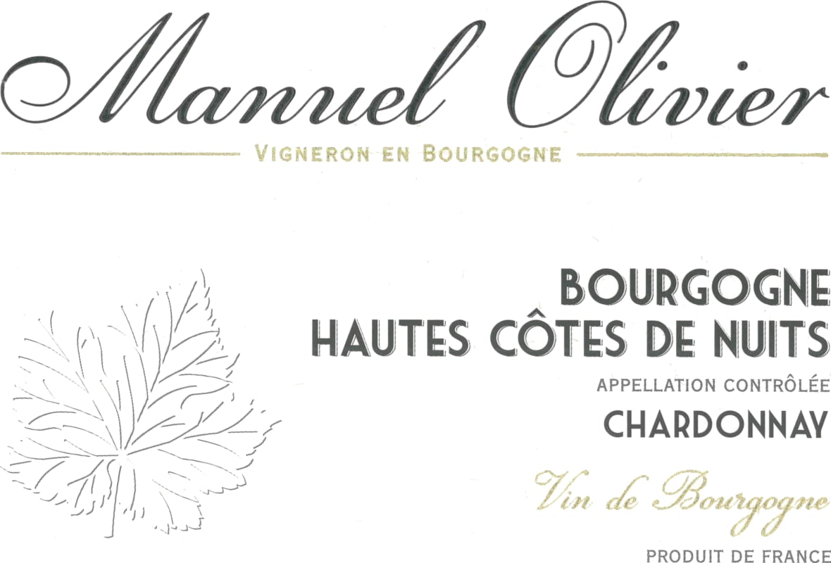 Domaine Manuel Olivier Bourgogne Hautes Cotes de Nuits Blanc 2015 Front Label