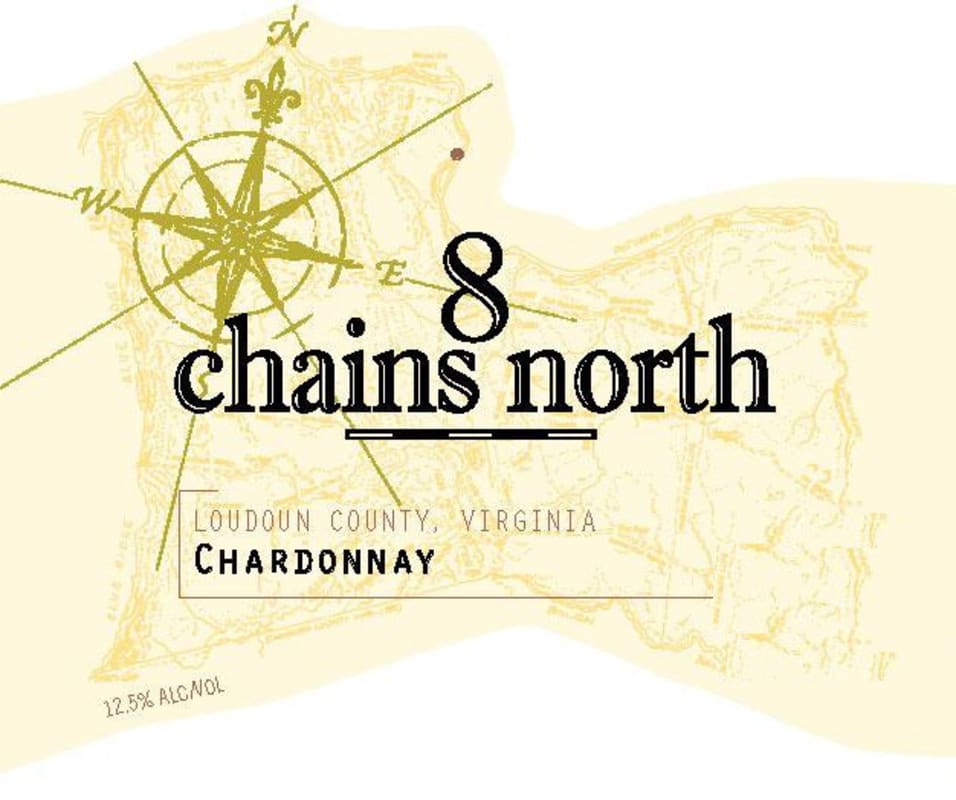 8 Chains North Loudoun County Chardonnay 2014 Front Label