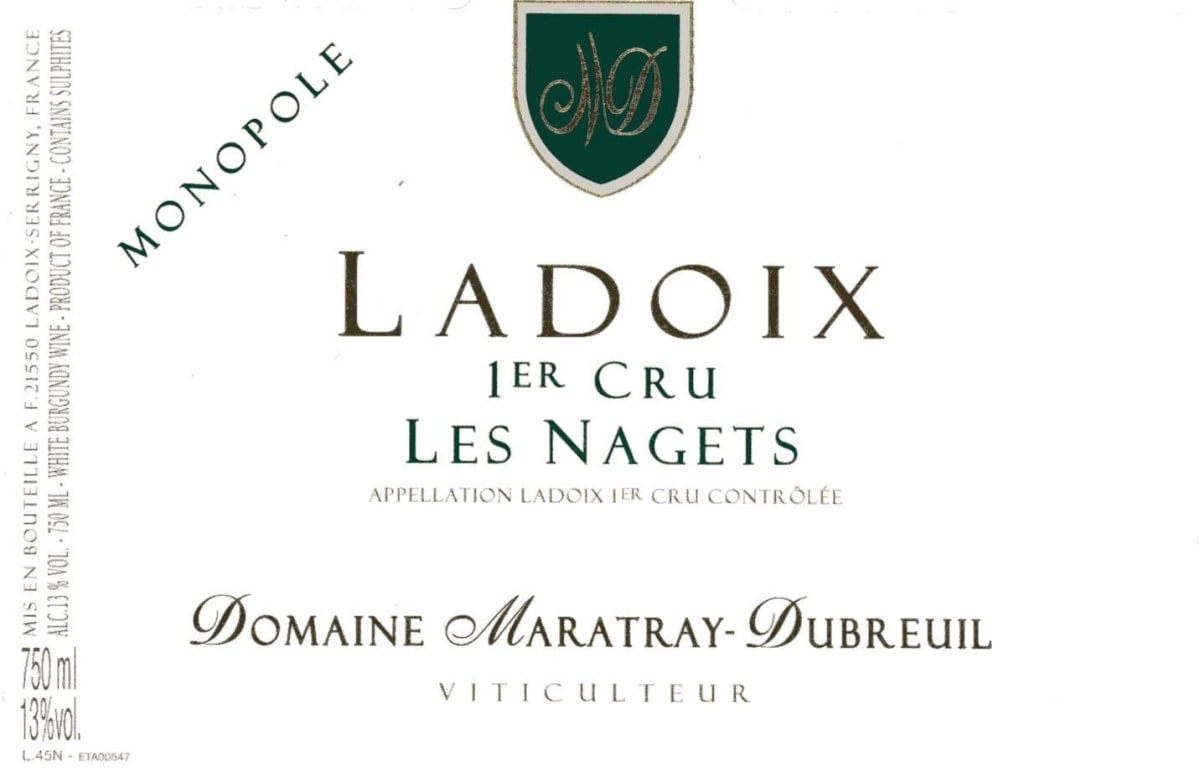 Domaine Maratray-Dubreuil Ladoix Les Nagets Monopole Blanc 2010 Front Label