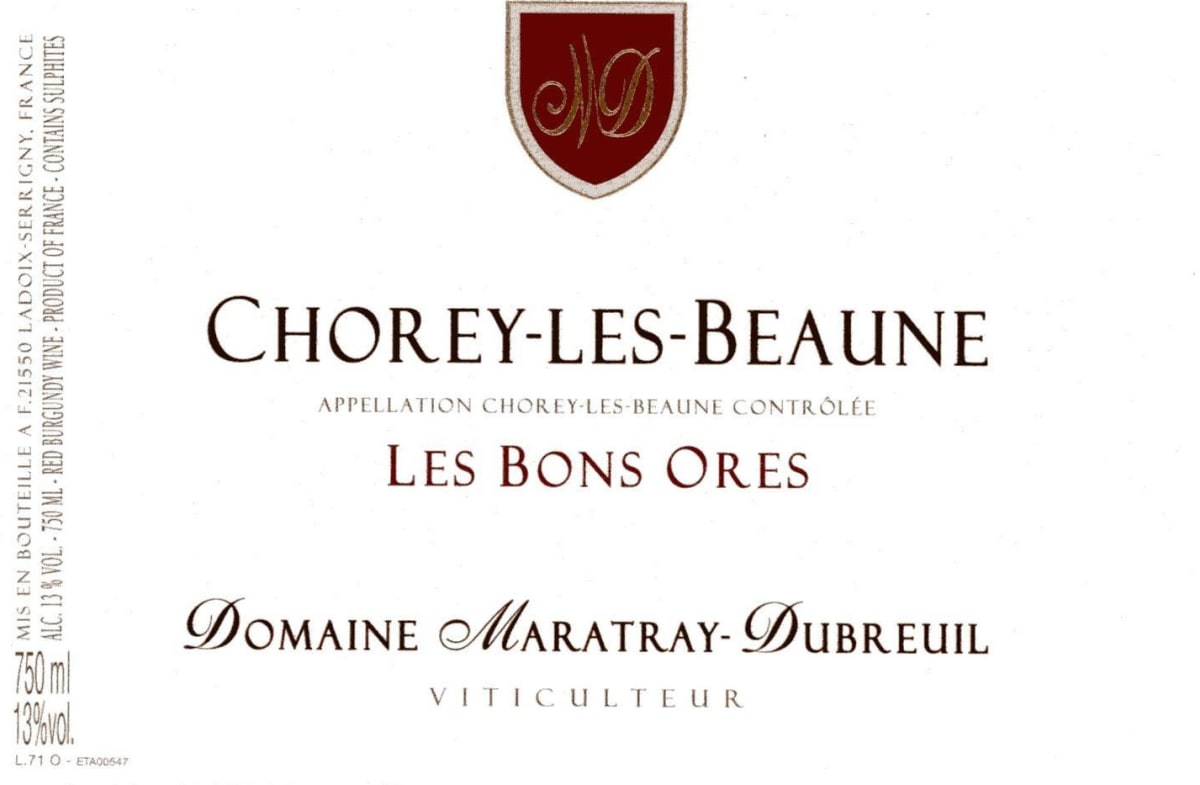 Domaine Maratray-Dubreuil Chorey-les-Beaune Les Bons Ores 2014 Front Label
