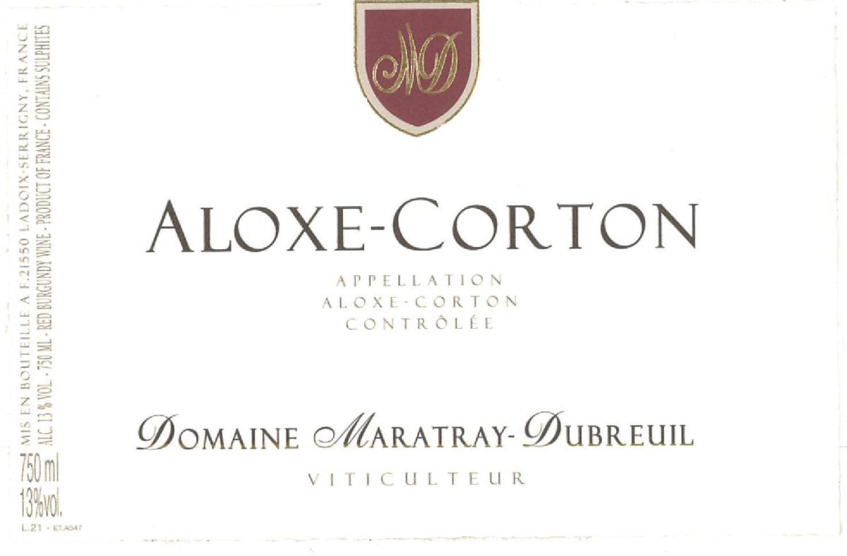Domaine Maratray-Dubreuil Aloxe-Corton 2013 Front Label