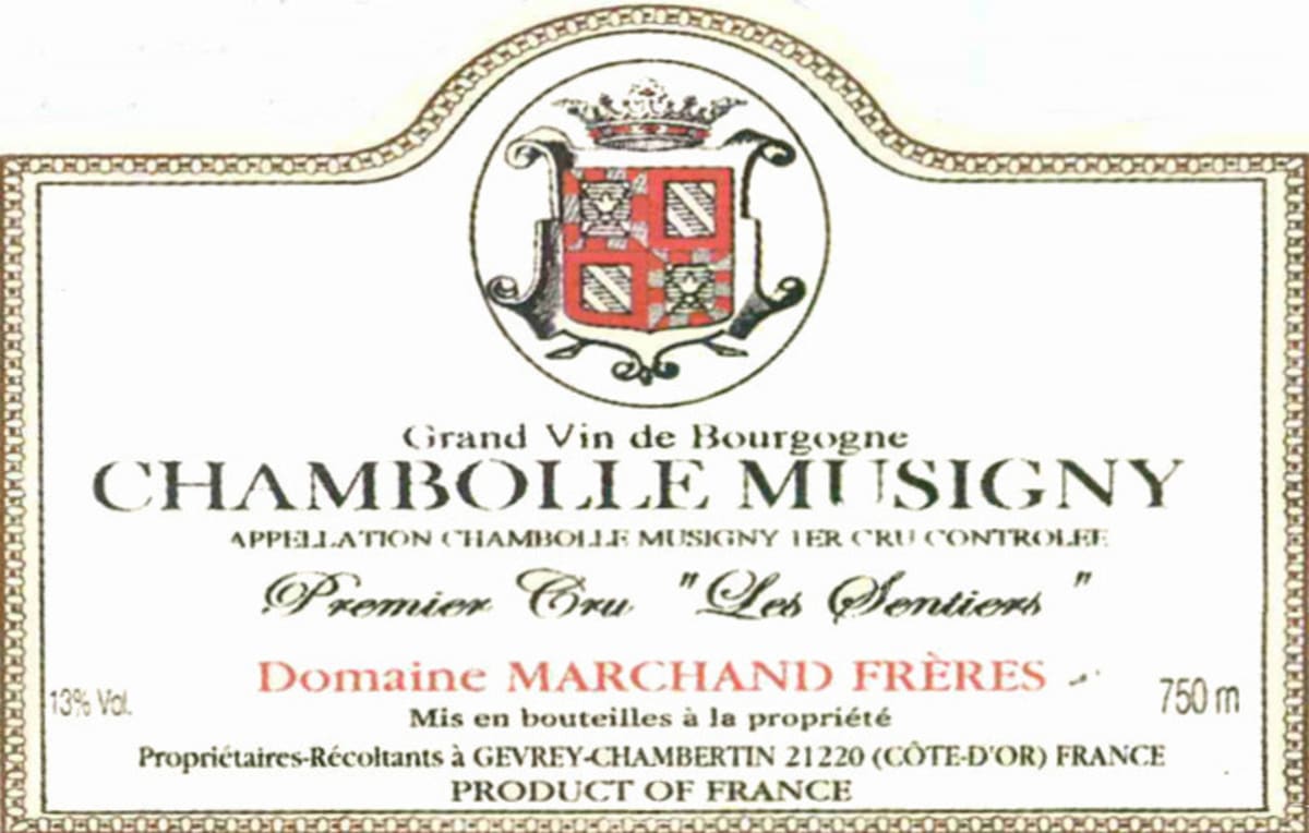Domaine Marchand Freres Chambolle Musigny Les Sentiers Premier Cru 2013 Front Label