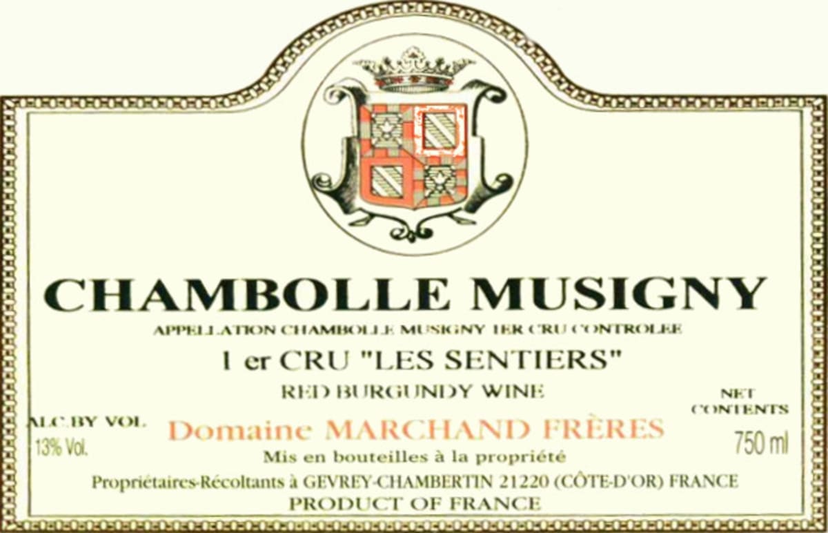Domaine Marchand Freres Chambolle Musigny Les Sentiers Premier Cru 2002 Front Label