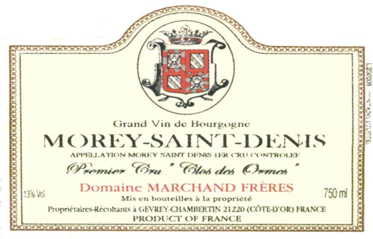 Domaine Marchand Freres Morey-Saint-Denis Clos des Ormes Premier Cru 2013 Front Label