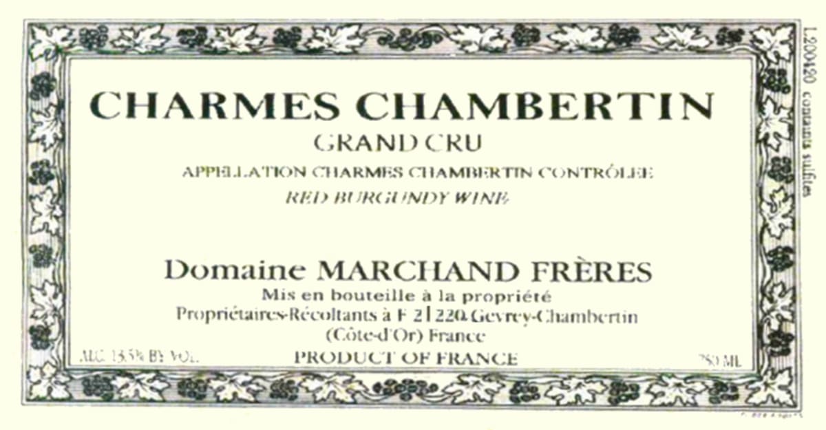 Domaine Marchand Freres Charmes Chambertin Grand Cru 2008 Front Label