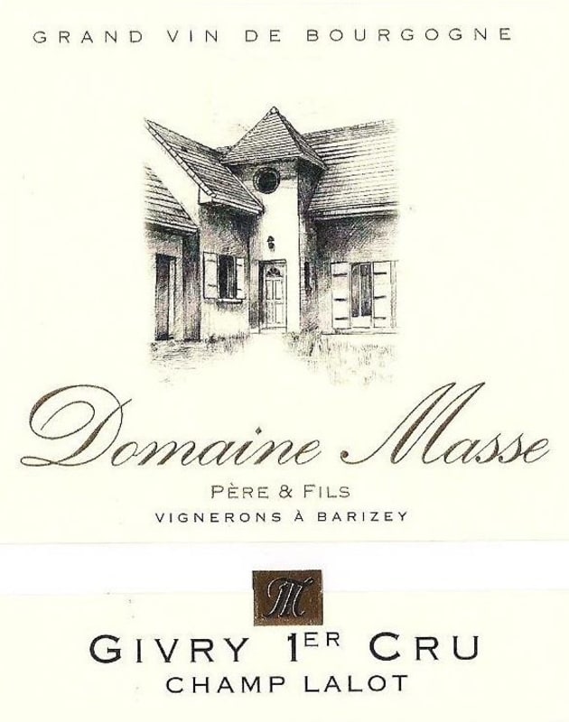 Domaine Masse Givry Champ Lalot Premier Cru 2014 Front Label