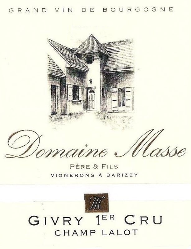 Domaine Masse Givry Champ Lalot Premier Cru 2013 Front Label