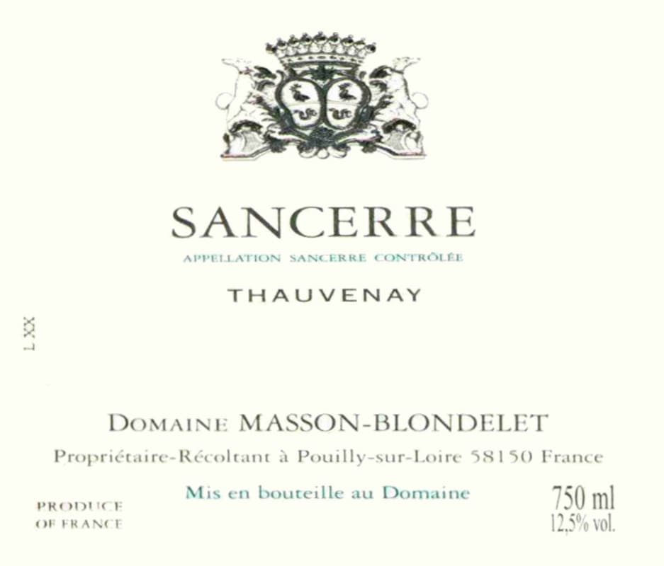 Domaine Masson-Blondelet Sancerre Thauvenay 2007 Front Label