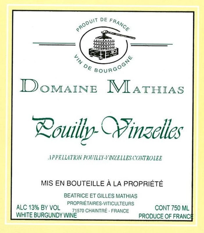 Domaine Mathias Pouilly-Vinzelles 2014 Front Label