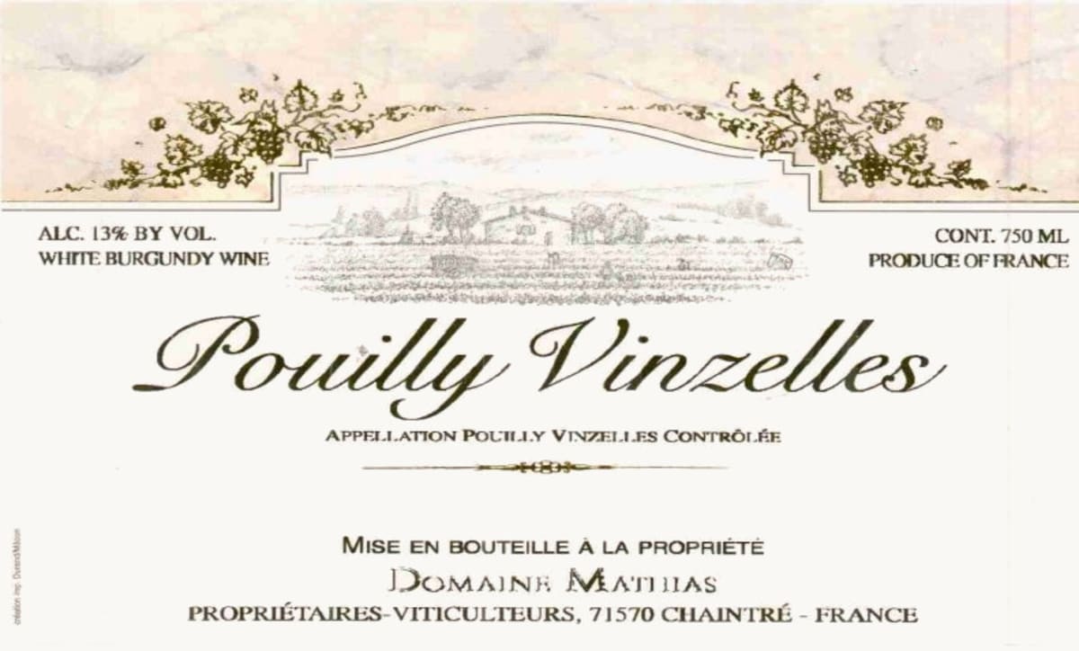 Domaine Mathias Pouilly-Vinzelles 2002 Front Label