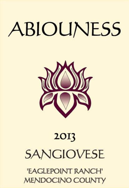 Abiouness Wines Eaglepoint Ranch Sangiovese 2013 Front Label
