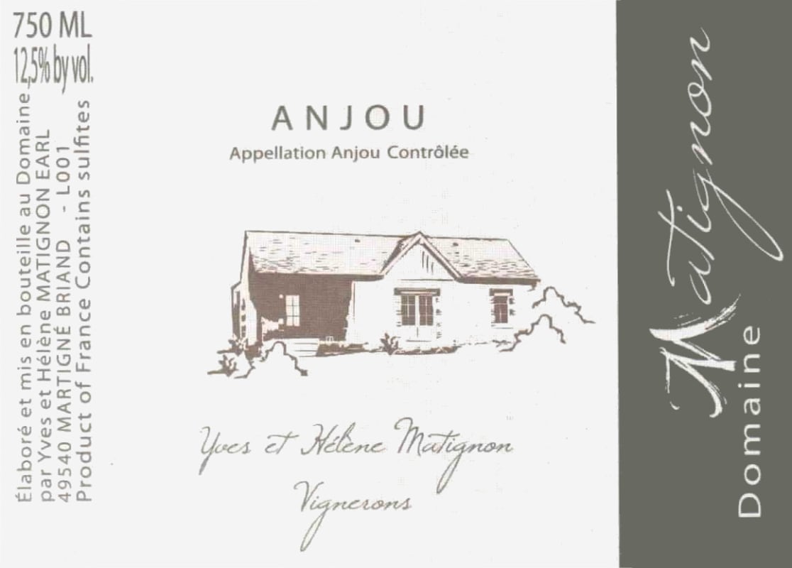 Domaine Matignon Anjou Rouge 2006 Front Label