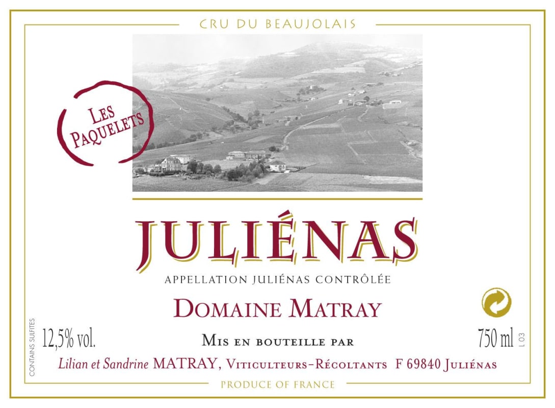 Domaine Matray Julienas 2014 Front Label