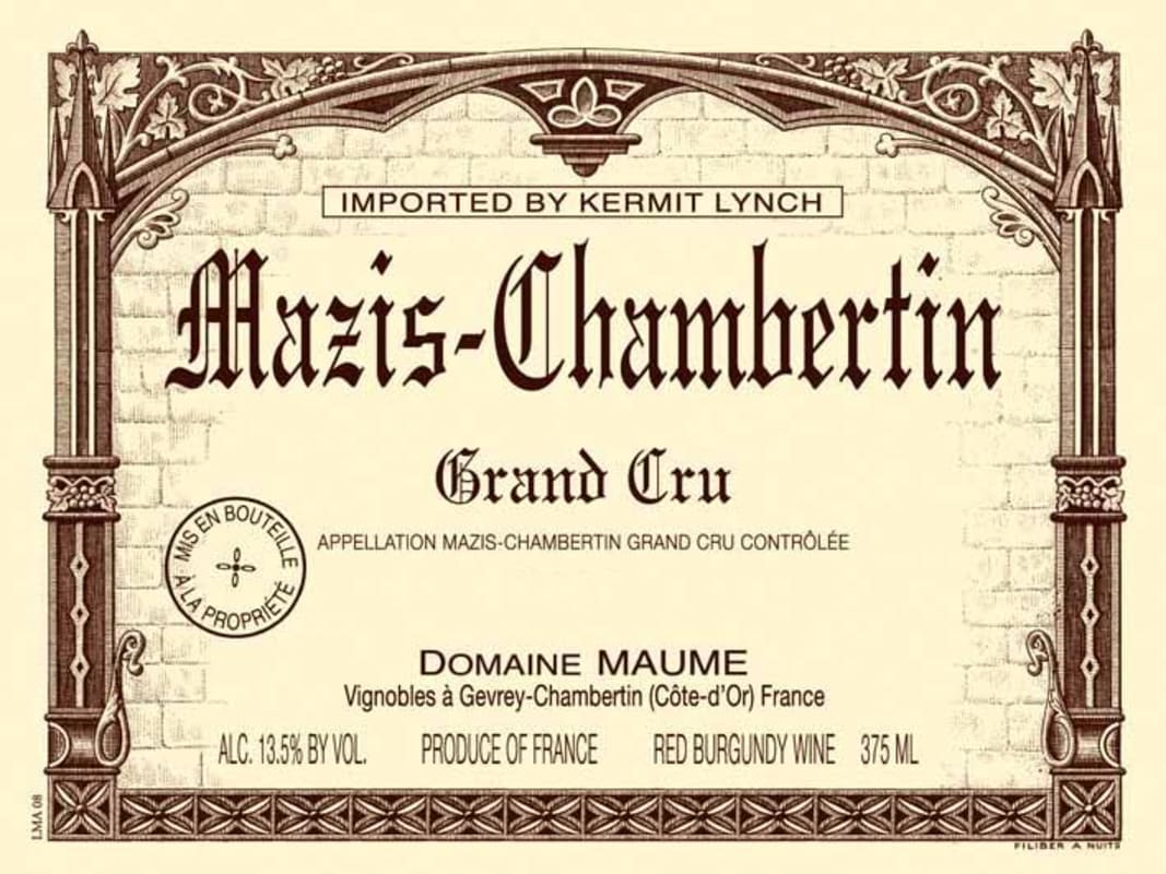 Domaine Maume Mazis-Chambertin Grand Cru 2014 Front Label
