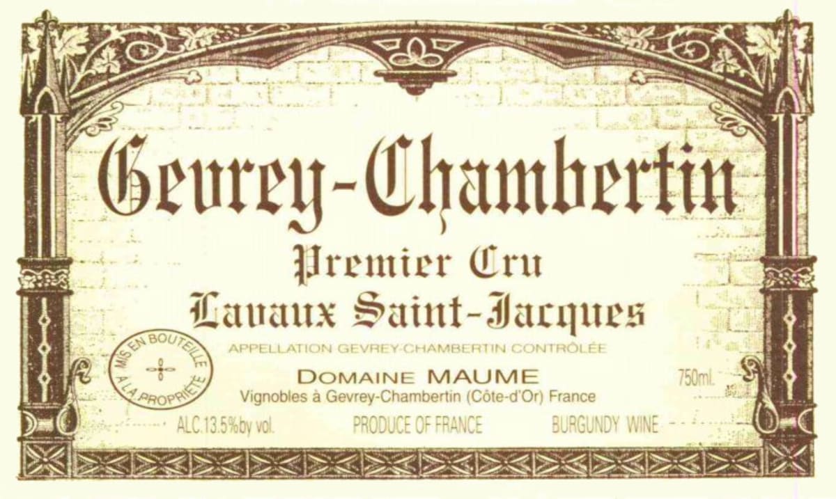 Domaine Maume Gevrey-Chambertin Lavaut Saint-Jacques Premier Cru 2007 Front Label