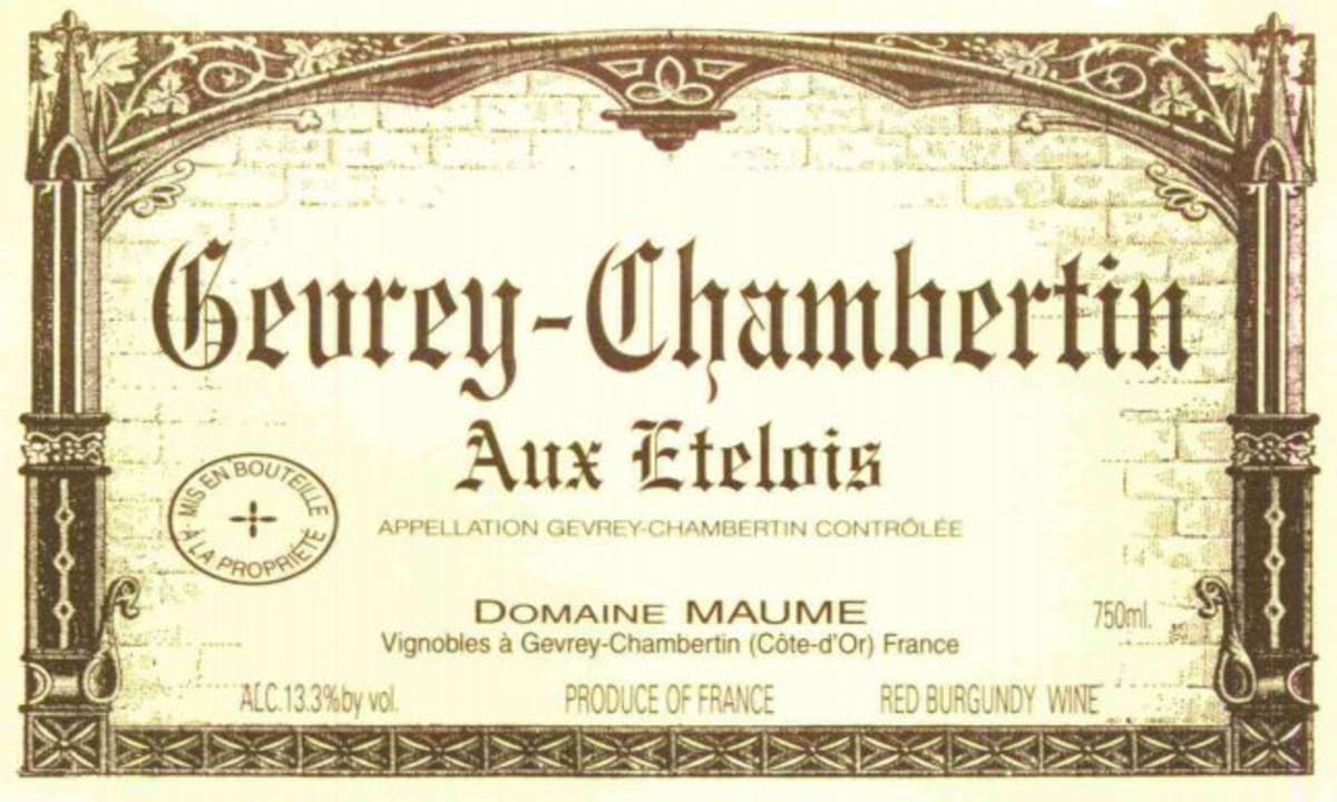 Domaine Maume Gevrey-Chambertin Aux Etelois 2008 Front Label