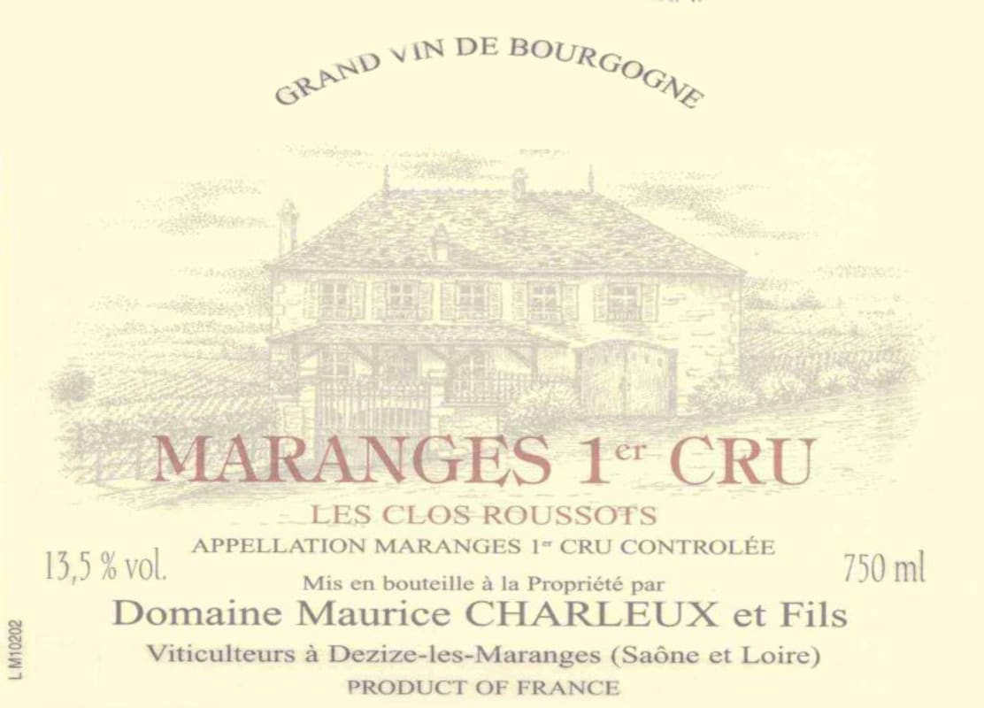 Domaine Maurice Charleux & Fils Maranges Les Clos Roussots Premier Cru 2007 Front Label