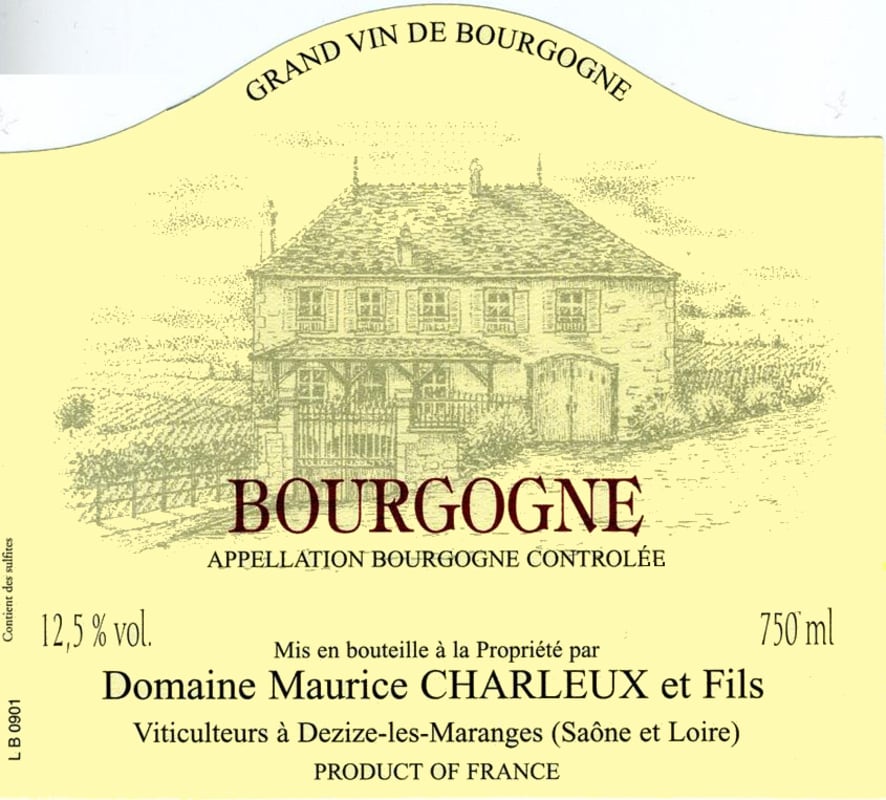Domaine Maurice Charleux & Fils Bourgogne Rouge 2014 Front Label
