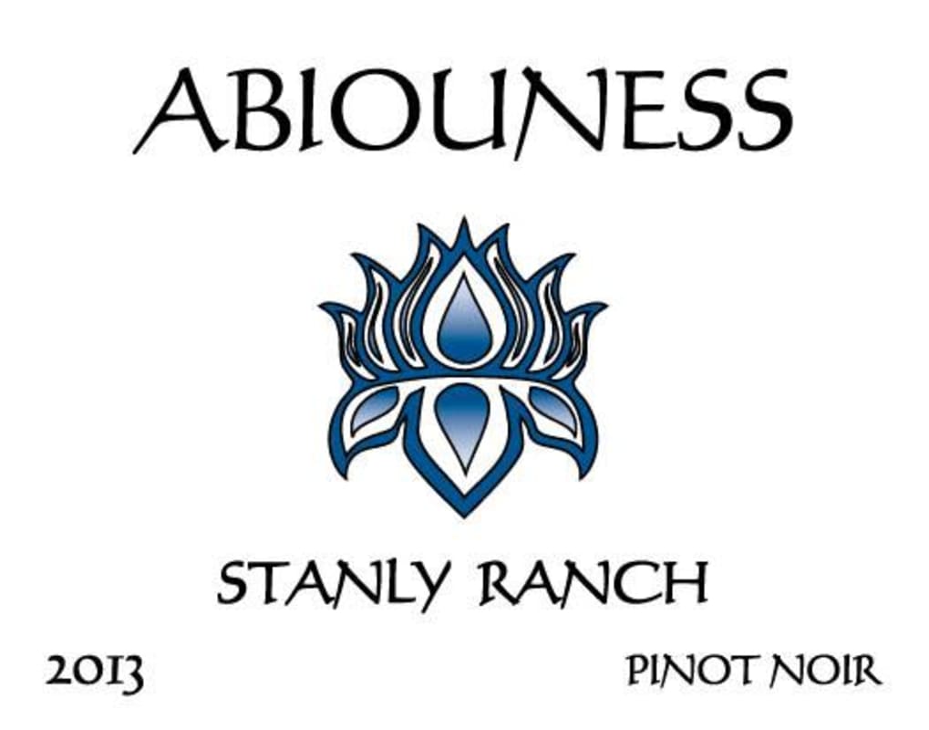 Abiouness Wines Stanly Ranch Pinot Noir 2013 Front Label
