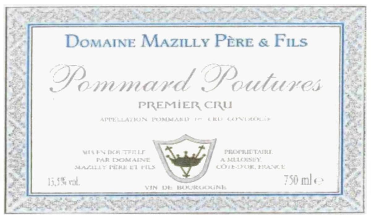 Domaine Mazilly Pere & Fils Pommard Poutures Premier Cru 2005 Front Label