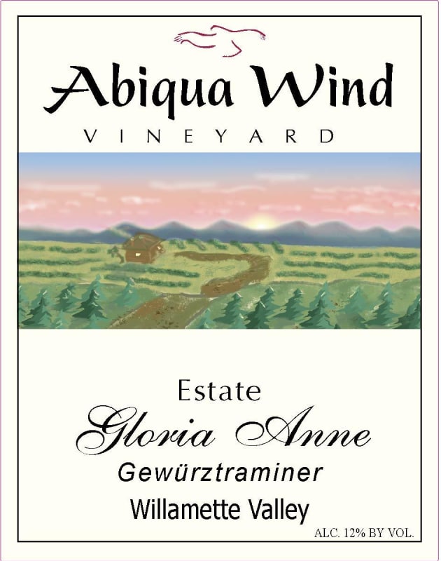 Abiqua Wind Vineyard Gloria Anne Gewurztraminer 2014 Front Label