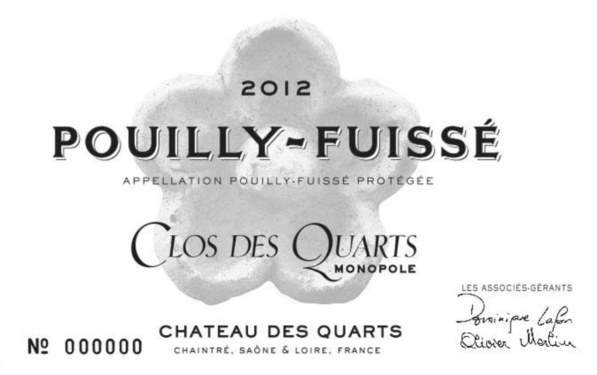 Domaine Olivier Merlin Pouilly-Fuisse Clos des Quarts monopole 2012 Front Label