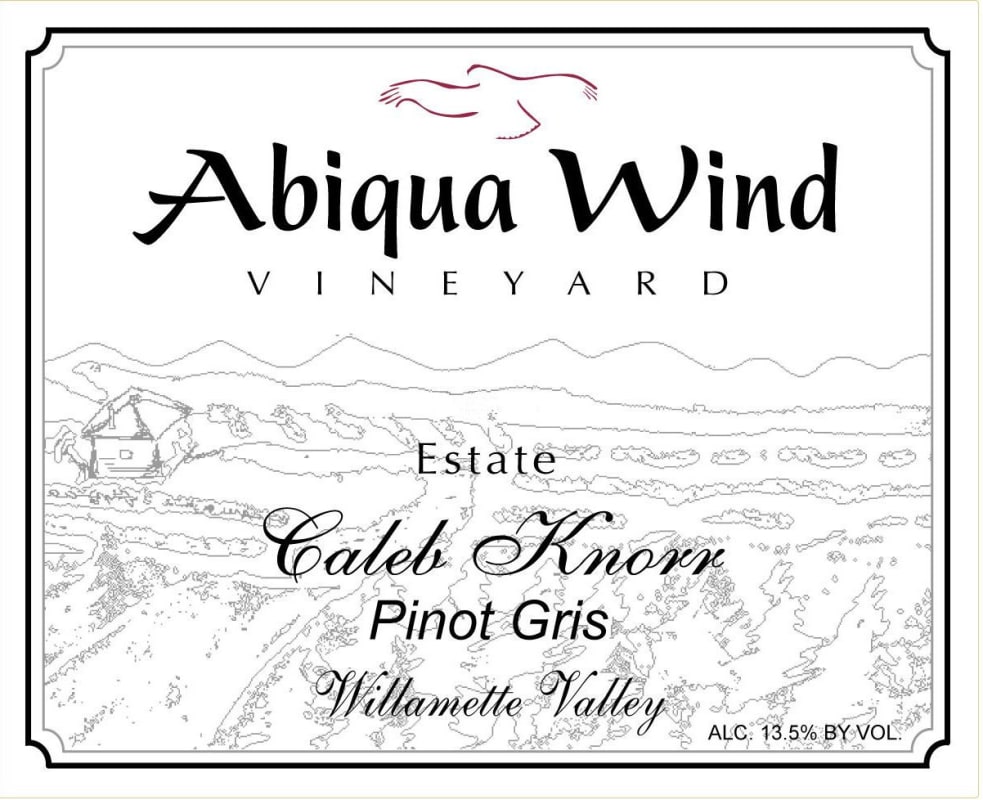 Abiqua Wind Vineyard Caleb Knorr 2015 Front Label