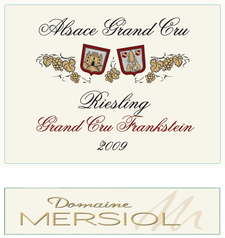 Domaine Mersiol Alsace Frankstein Grand Cru Riesling 2009 Front Label