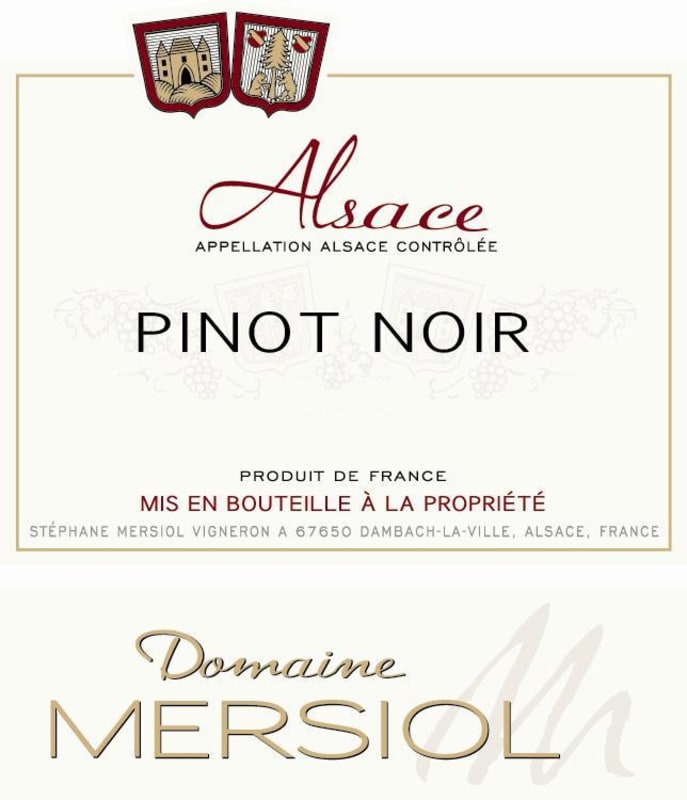 Domaine Mersiol Pinot Noir 2014 Front Label
