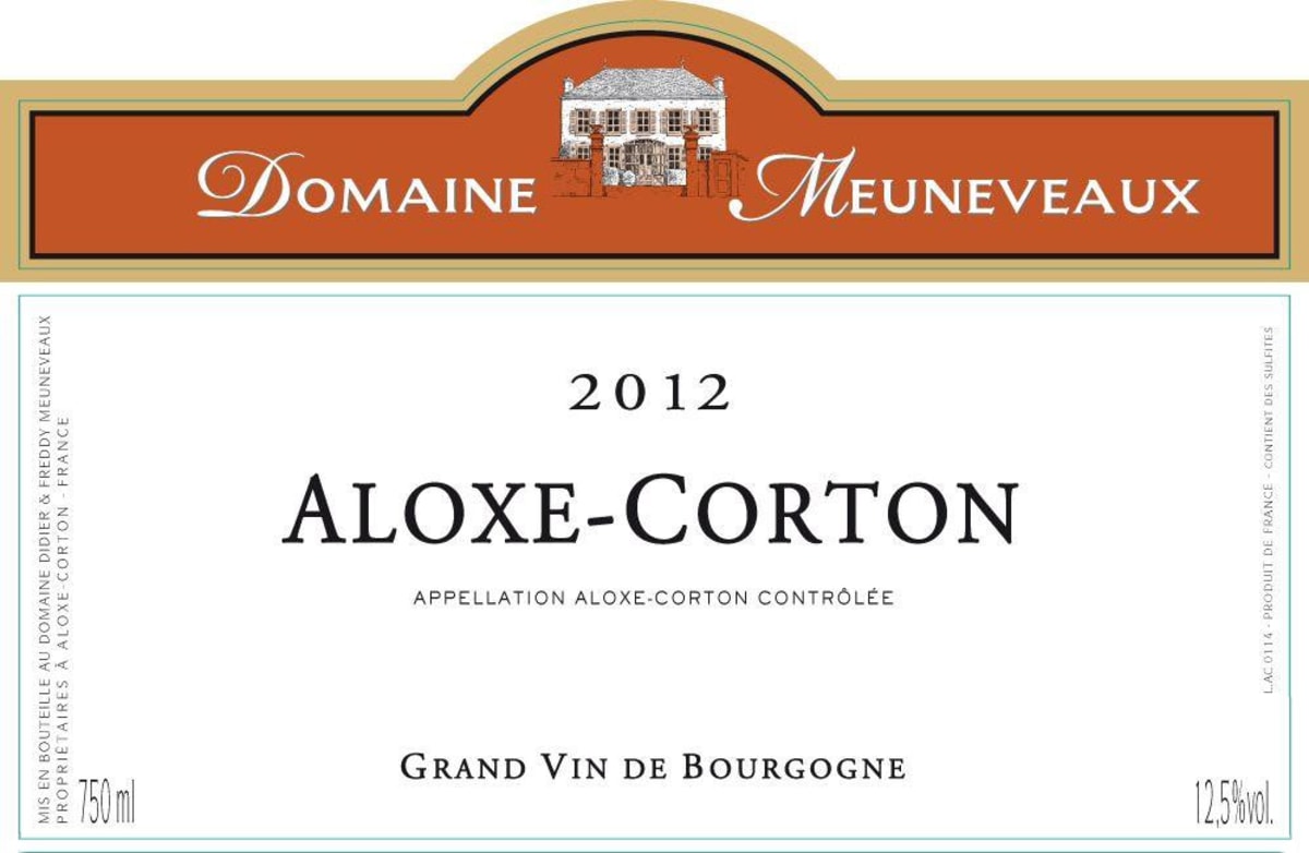 Domaine Meuneveaux Aloxe-Corton 2012 Front Label