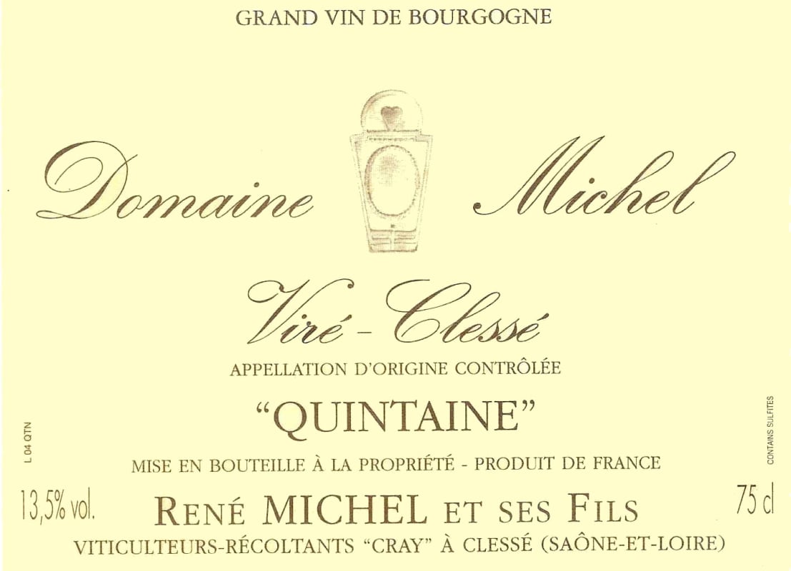 Domaine Michel Vire-Clesse Quintaine 2011 Front Label