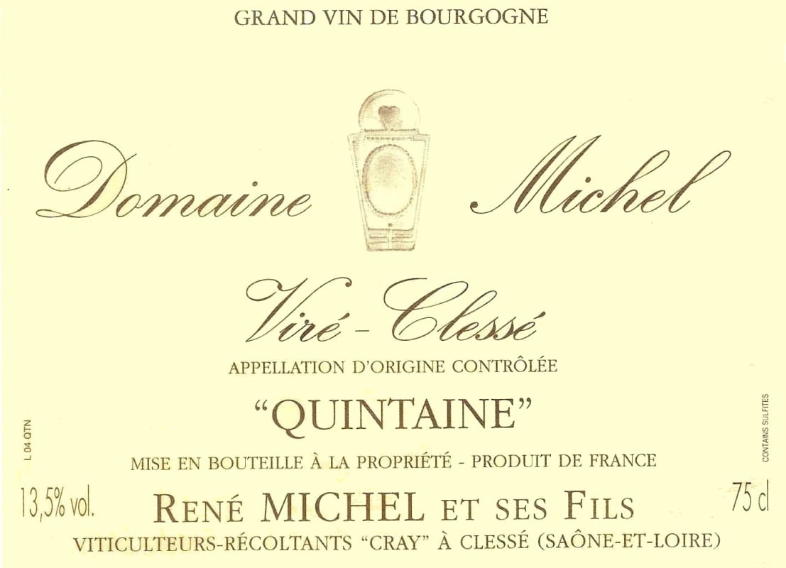 Domaine Michel Vire-Clesse Quintaine 2005 Front Label