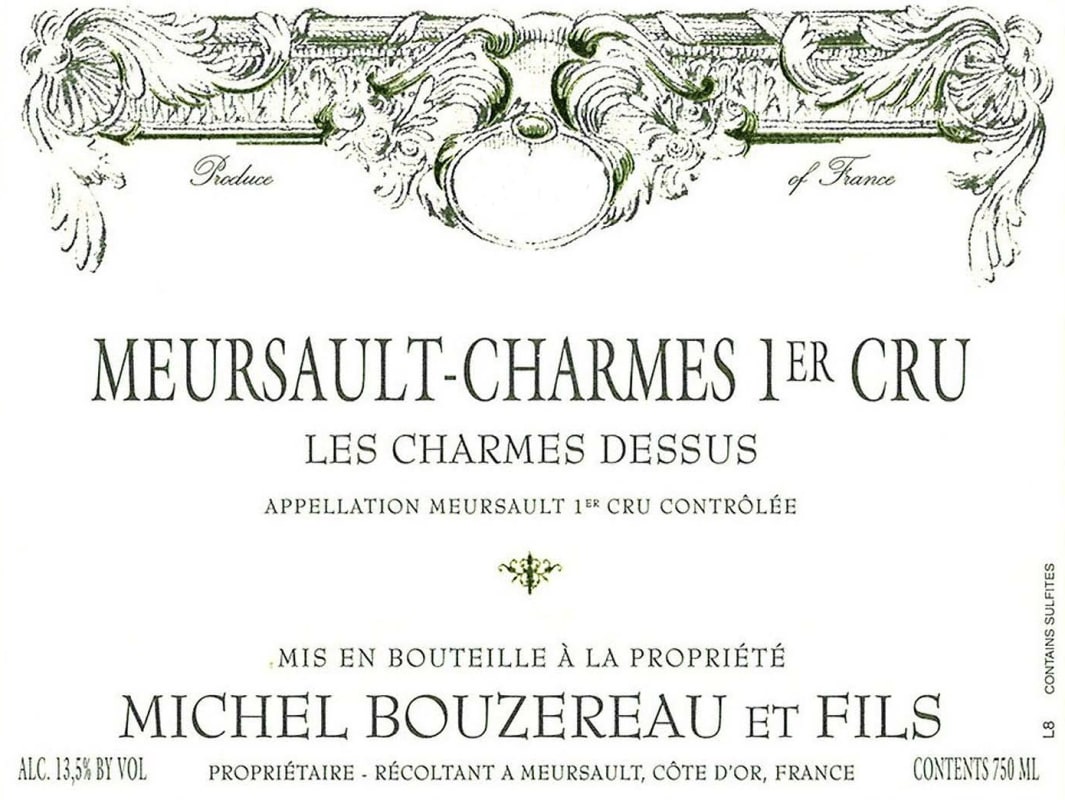 Michel Bouzereau Meursault Les Charmes Dessus Premier CRU 2012 Front Label