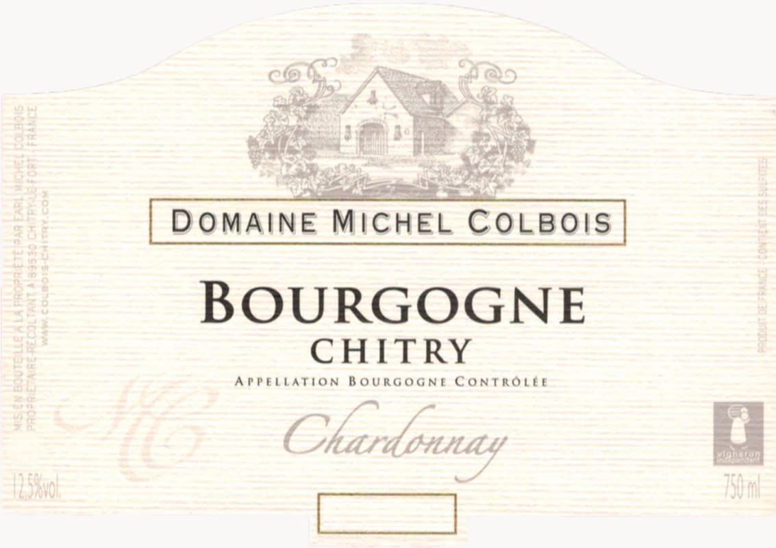 Domaine Michel Colbois. Bourgogne Chitry Chardonnay 2014 Front Label