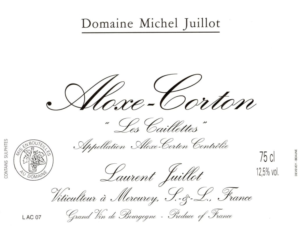 Domaine Michel Juillot Aloxe-Corton Les Caillettes 2011 Front Label