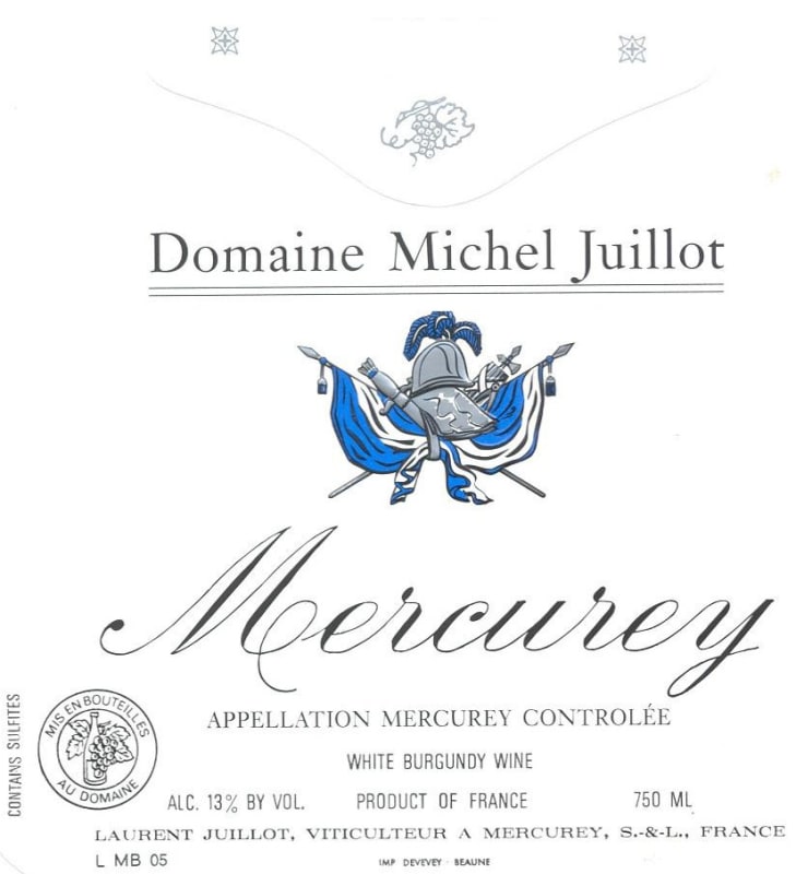 Domaine Michel Juillot Mercurey Blanc 2013 Front Label