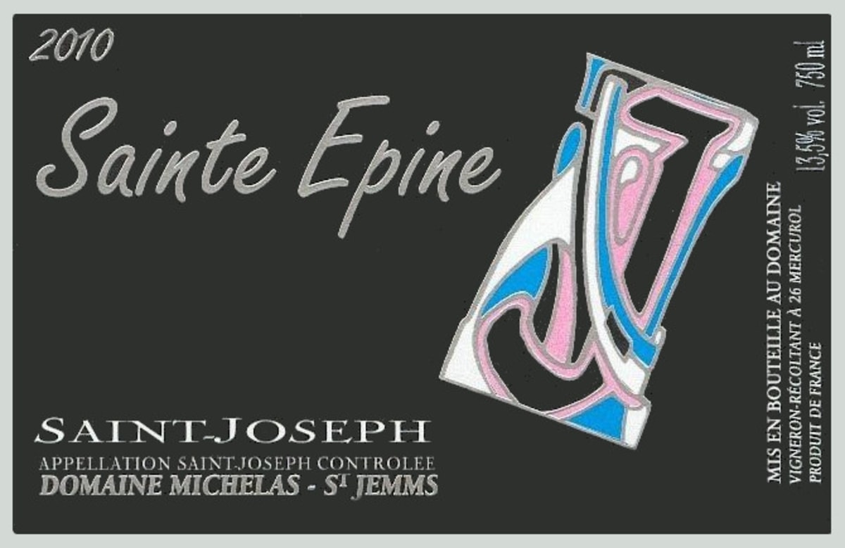 Domaine Michelas St Jemms Saint-Joseph Sainte Epine 2010 Front Label