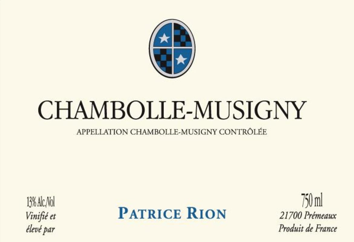 Patrice Rion Chambolle-Musigny 2006 Front Label